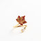Anillo de Oro 18K con Hoja de Arce y Esmalte Degradado