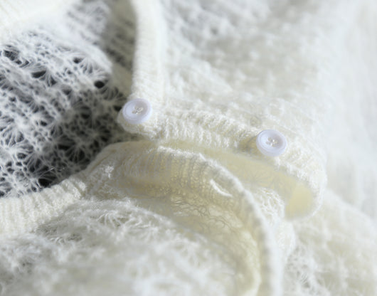 Cardigan de Mohair Calado Tejido Hueco - Image 12
