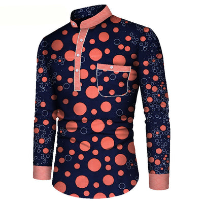 Camisa Casual Estampada Africana de Manga Larga para Hombre - Image 6