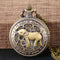 Reloj de Bolsillo Bronce Tallado Hueco Diseño Elefante