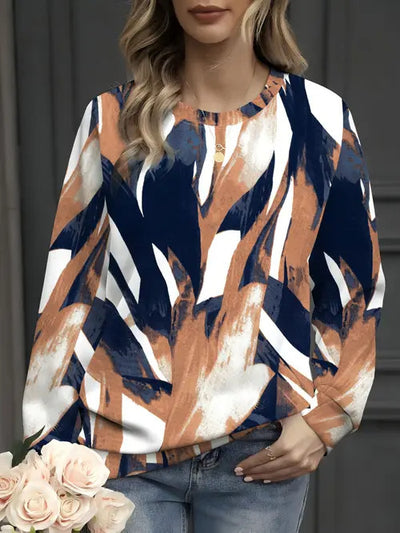 Blusa Casual Estampada de Manga Larga para Mujer - Image 3