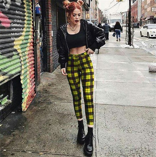 Leggings de Cintura Alta con Patrón Cuadros para Mujer - Image 7