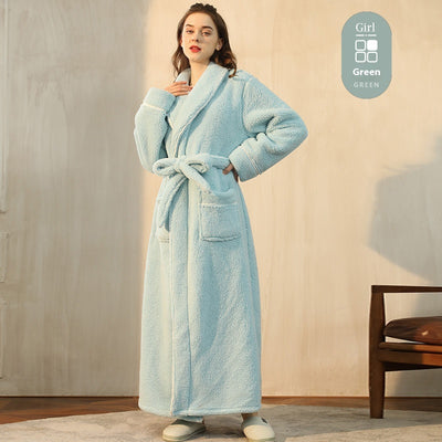 Bata de Invierno en Terciopelo Algodón para Parejas - Pijama Largo Talla Grande Lujo Ligero - Image 12