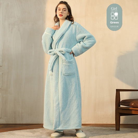 Bata de Invierno en Terciopelo Algodón para Parejas - Pijama Largo Talla Grande Lujo Ligero - Image 12
