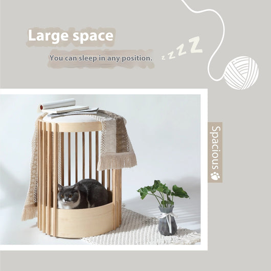 Rascador de Madera Maciza para Gatos con Cama Integrada - Image 3