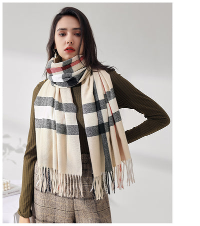Bufanda de Imitación Cashmere con Rayas Suave - Abrigo Cálido y Elegante - Image 21