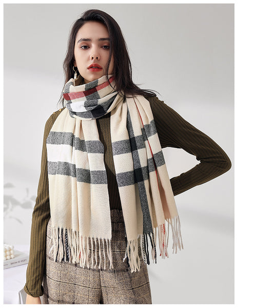 Bufanda de Imitación Cashmere con Rayas Suave - Abrigo Cálido y Elegante - Image 21
