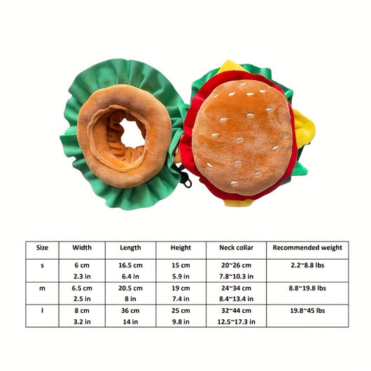 Collar Cono Divertido para Gatos - Sombrero de Hamburguesa Cartoon - Image 2