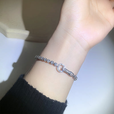 Pulsera de Plata Esterlina con Diseño de Burbujas y Diamantes Completos - Image 3