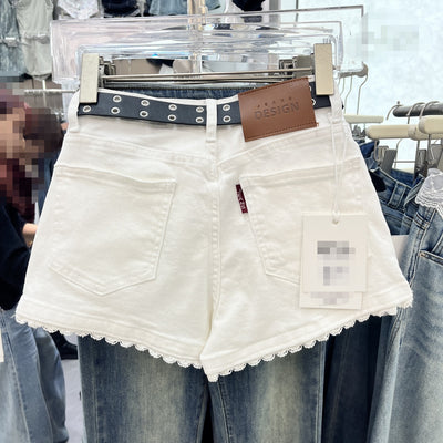 Shorts de Mezclilla Chic con Ribete de Encaje - Image 11
