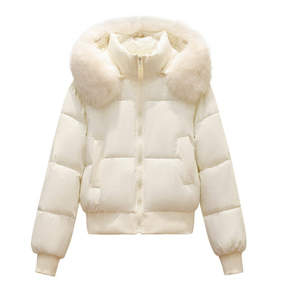 Chaqueta Acolchada Corta de Algodón con Cuello de Pelaje - Image 5