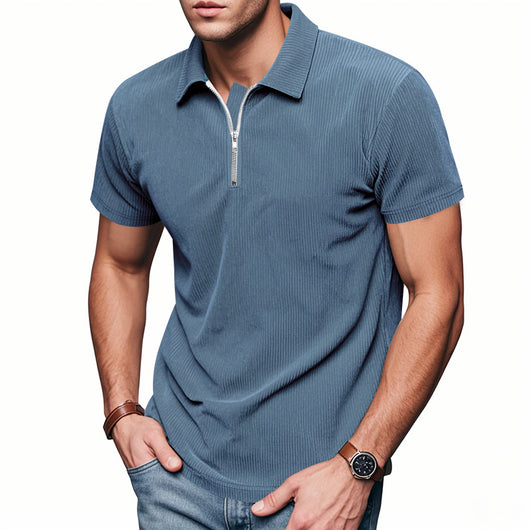 Polo Corduroy Holgado con Medio Cierre para Hombre - Image 10