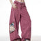 Jeans Rectos Sueltos con Costuras Retro Bordadas para Mujer - Verano