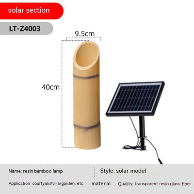 Lámpara Solar de Bambú Decorativa para Jardín - Resistente al Agua - Image 4