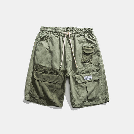 Pantalones Cortos de Diseño Japonés con Costuras Contrastantes y Corte Recto - Image 11