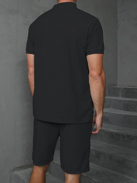 Conjunto de Polo Liso Manga Corta para Hombre - Dos Piezas - Image 15