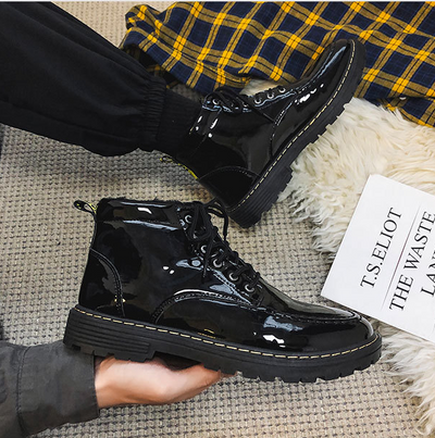 Botas Altas Brillantes de Moda Invernal con Detalles Tipo Militar - Image 4