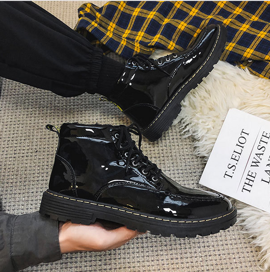 Botas Altas Brillantes de Moda Invernal con Detalles Tipo Militar - Image 4