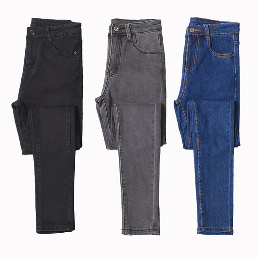 Pantalones Vaqueros Elásticos Cintura Alta Efecto Lápiz