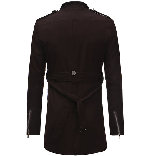 Abrigo Gabardina Doble Botonadura Cuello Solapa Grande Hombre Slim Fit Lana - Image 7