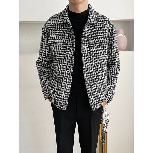 Abrigo Corto de Lana Suelta para Hombre - Estilo Casual - Image 11