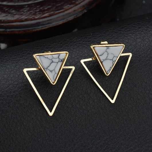 Aretes Geométricos de Mármol Turquesa - Diseño Creativo y Moderno - Image 13