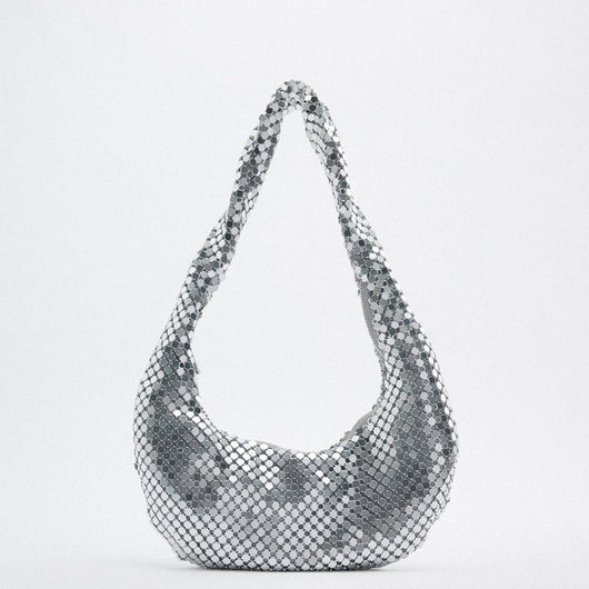 Bolsa Plateada con Lentejuelas - Estilo Casual Axilar - Image 11