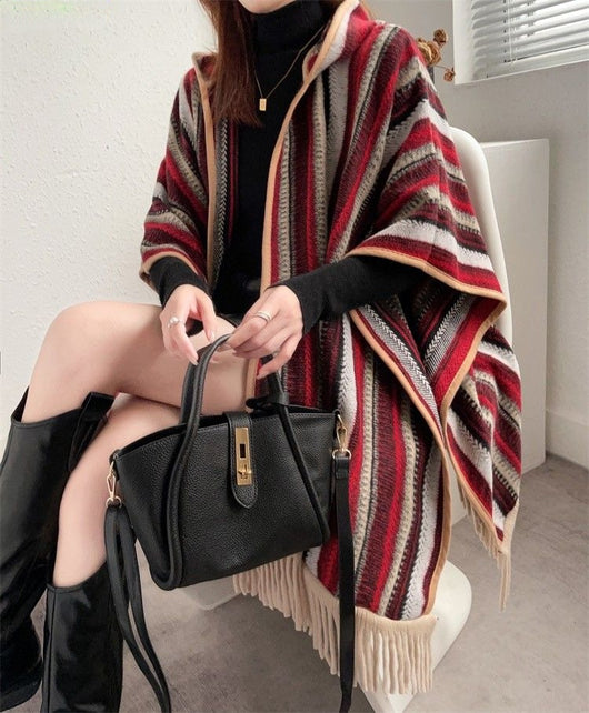 Poncho Étnico Convertible con Capucha - Image 14
