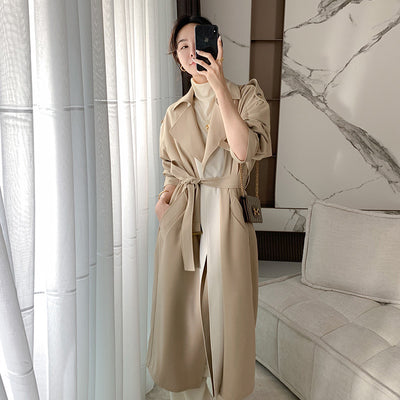 Abrigo Gabardina Bicolor Clásico para Mujer Talla Grande - Image 5