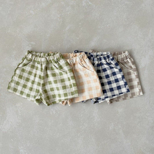 Shorts de Algodón a Cuadros para Niño - Verano Fresco y Cómodo