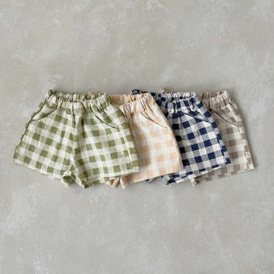 Shorts de Algodón a Cuadros para Niño - Verano Fresco y Cómodo