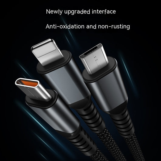 Cable de Carga Rápida 6A Tres en Uno con Luz LED - Image 3