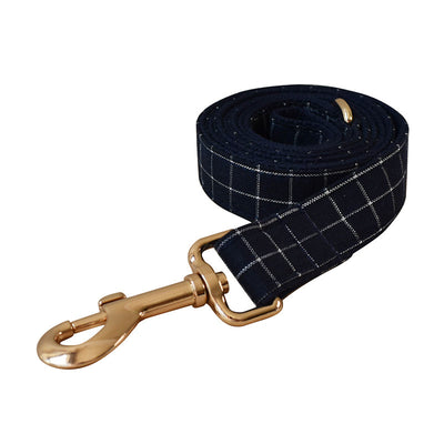 Collar para Perro Azul Marino con Cuadros y Botones Dorados - Image 13