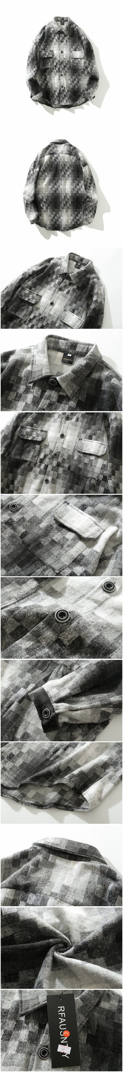 Camisa Cuadros Hombre Suelta Estilo Coreano - Image 7