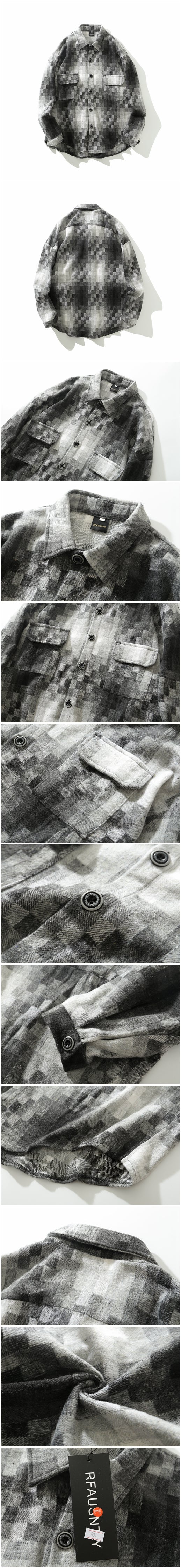 Camisa Cuadros Hombre Suelta Estilo Coreano - Image 7