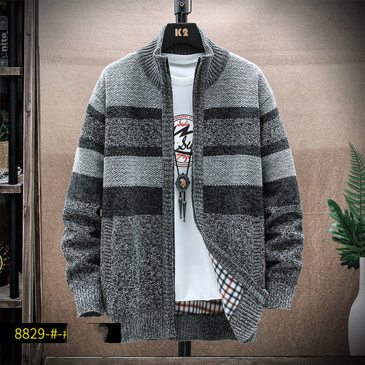 Suéter de Punto Cuello Alto a Rayas para Hombre Talla Grande - Image 8