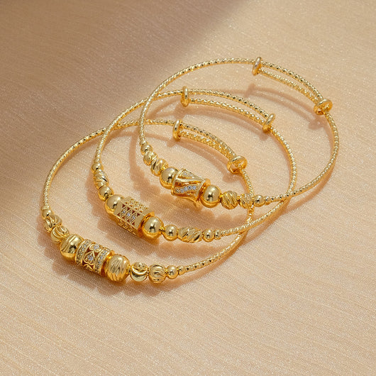 Pulsera Dorada de Esferas Africanas Árabe para Mujer - Image 9