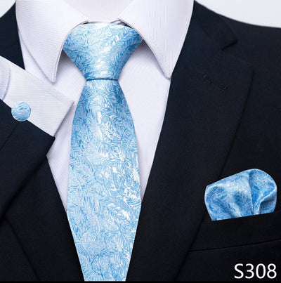 Conjunto Completo de Accesorios Ejecutivos: Corbata, Pañuelo y Gemelos Formales - Image 51