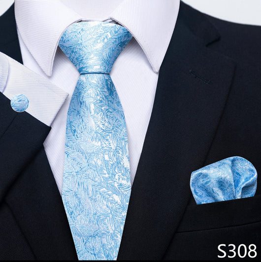 Conjunto Completo de Accesorios Ejecutivos: Corbata, Pañuelo y Gemelos Formales - Image 51