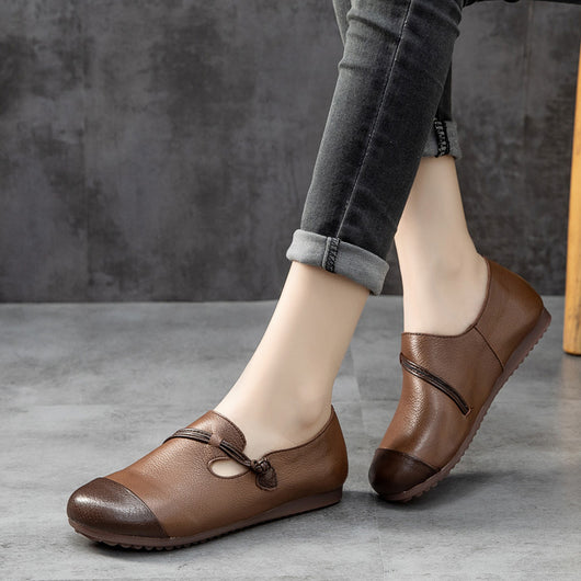Zapatos Casuales Retro para Mujer con Suela de Tendón Bovino y Costuras Decorativas - Image 10