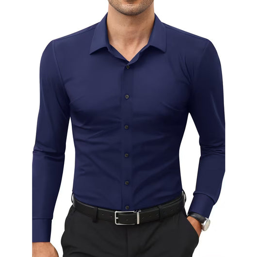 Camisa Ejecutiva Blanca Elástica para Hombre Talla Grande - Image 26