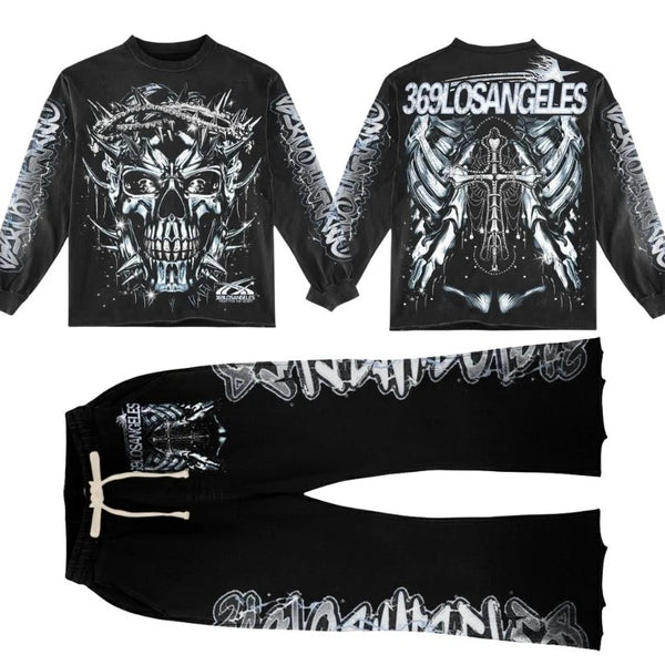 Conjunto Deportivo Fight For Glory: Camiseta Manga Larga + Pantalón Acampanado