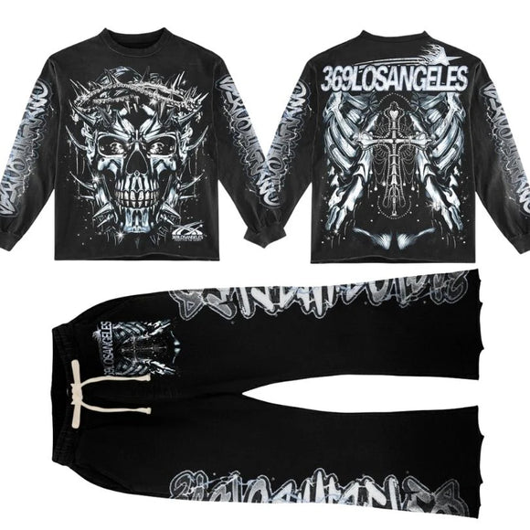 Conjunto Deportivo Fight For Glory: Camiseta Manga Larga + Pantalón Acampanado