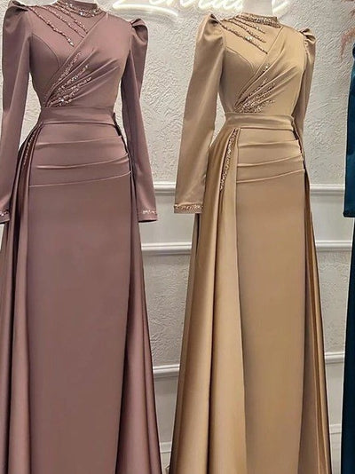 Vestido Islámico Elegante de Manga Larga con Cuello Mao Desmontable - Image 12