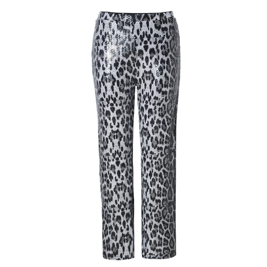 Pantalones Rectos Estampado Leopardo con Lentejuelas - Diseño Europeo - Image 17