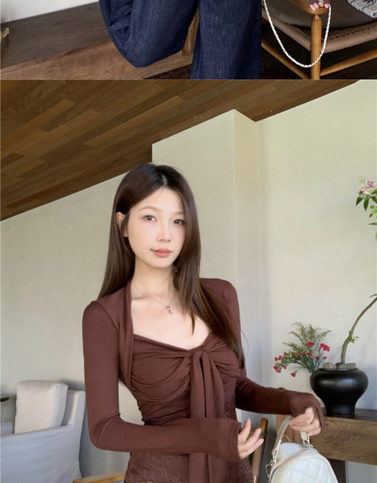 Blusa Reductora de Encaje Puro con Efecto Cintura Marcada - Image 10