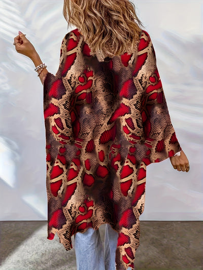 Cardigan Bohemio Capa Murciélago con Estampado Azteca - Image 18