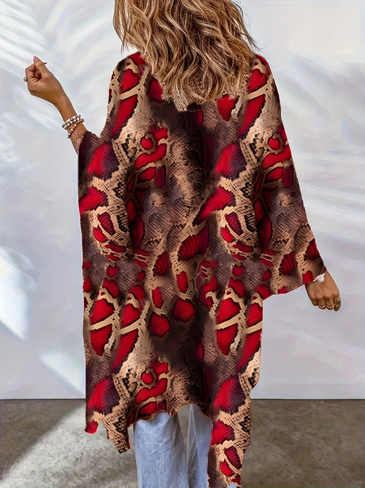Cardigan Bohemio Capa Murciélago con Estampado Azteca - Image 18