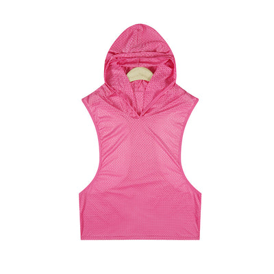 Chaleco Deportivo Mesh Capucha Hombre - Diseño Sólido - Image 9