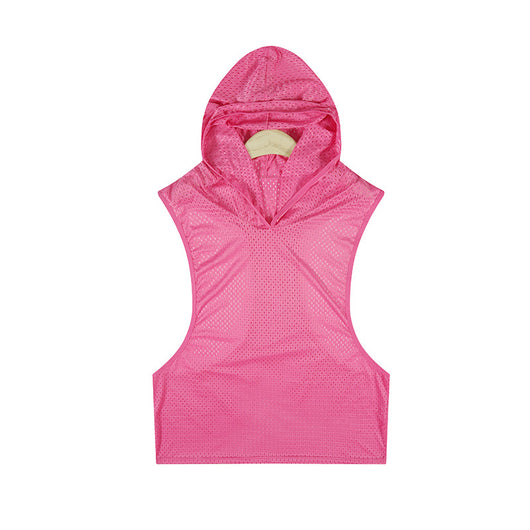 Chaleco Deportivo Mesh Capucha Hombre - Diseño Sólido - Image 9